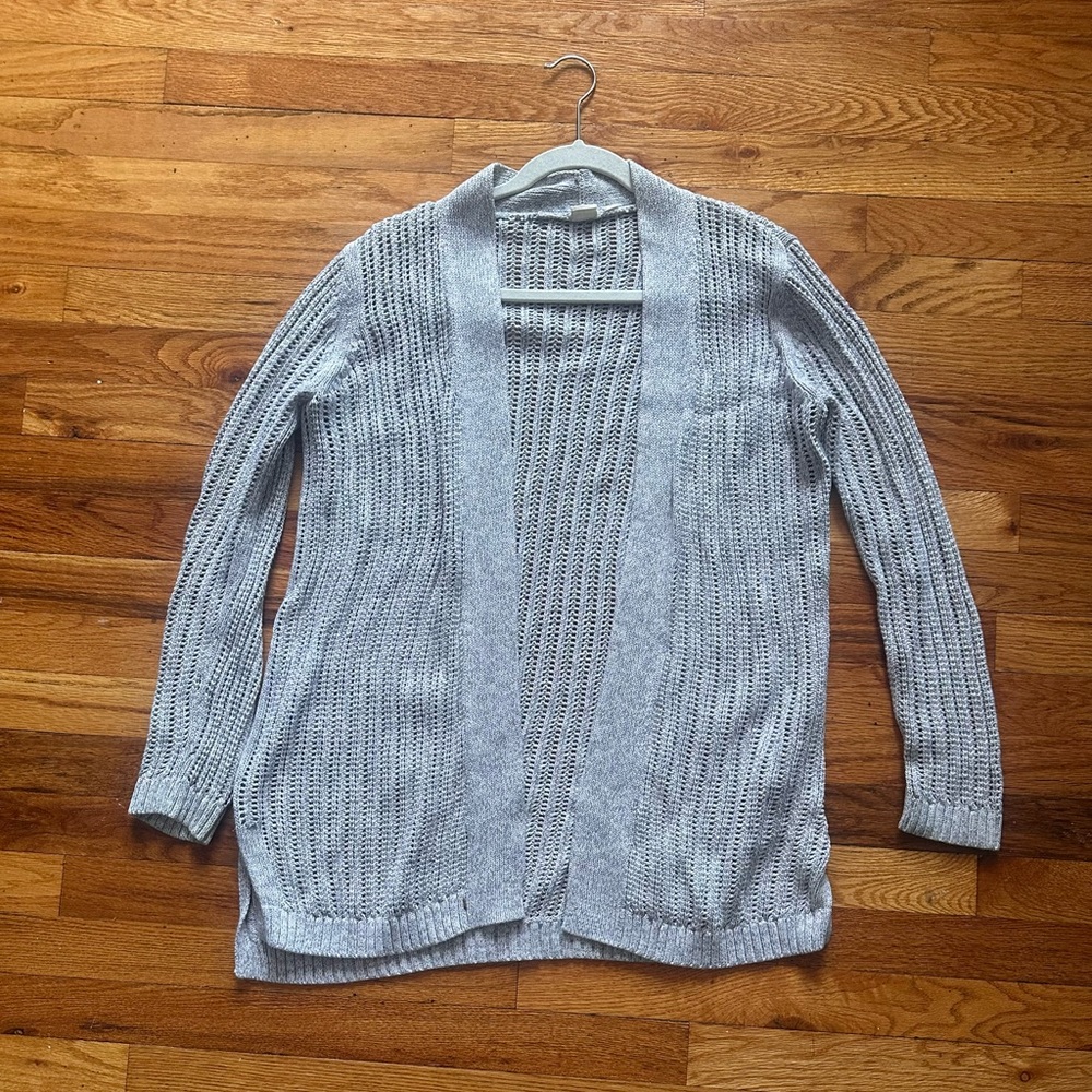 GAP Women's Light Gray Open-Front Cardigan
